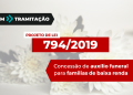 Em PL, vereador propõe auxílio funeral às famílias de baixa renda