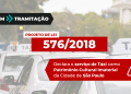 PL em tramitação propõe que serviço de Táxi seja declarado Patrimônio Cultural Imaterial da Cidade de São Paulo