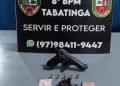 Em Tabatinga, jovem é detido pela PMAM por porte ilegal de pistola de uso restrito
