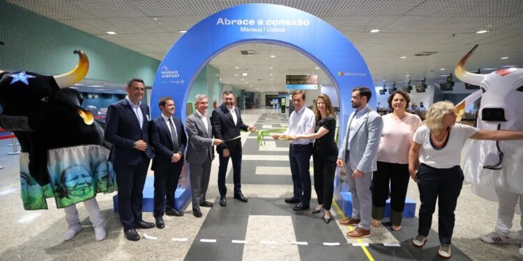 Na reinauguração do voo Manaus-Lisboa, governador do Amazonas destaca incentivo para ampliar voos internacionais